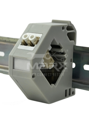 1-1-3.png Din Rail Mount Box 35mm With Short Wing LC Coupler - Multi Mode - Duplex - Baige