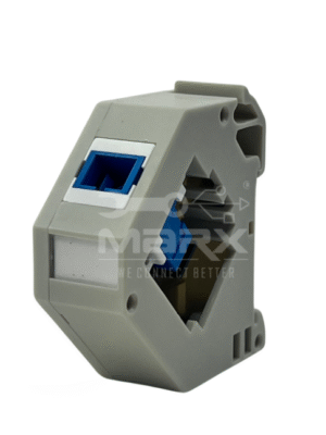 1-10-1.png Din Rail Mount Box 35mm With Short Wing SC Coupler - Single Mode - Simplex - Blue