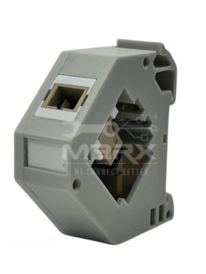 1-2-1-2.png Din Rail Mount Box 35mm With Short Wing SC Coupler - Multi Mode - Simplex - Baige