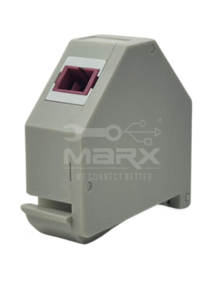 1-4-1-1.png Din Rail Mount Box 35mm With Short Wing SC Coupler - OM4 Mode - Simplex - Purple