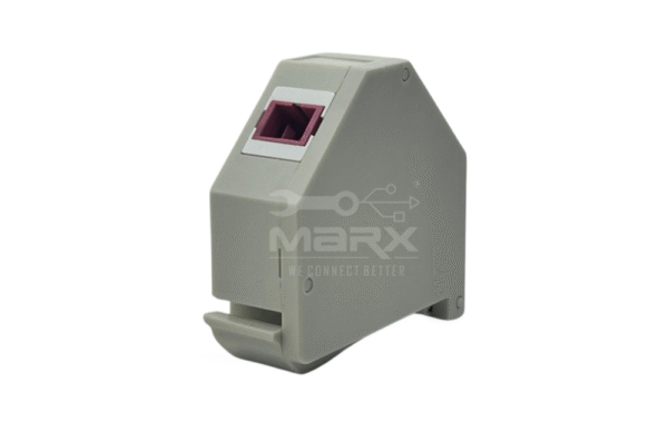 Din Rail Mount Box 35mm With Short Wing SC Coupler - OM4  Mode - Simplex - Purple