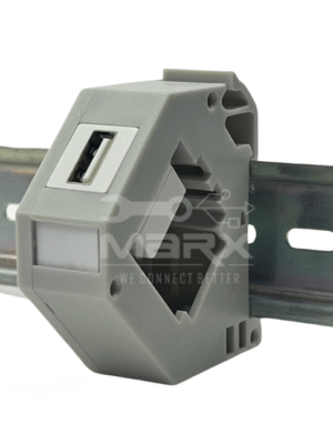 1-5-3.png Din Rail Mount Box - 35mm - Usb 2.0v Keystone (AF-AF)