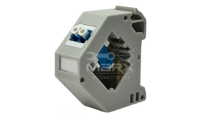 Din Rail Mount Box 35mm With Short Wing LC Coupler - Single Mode - Duplex - Blue