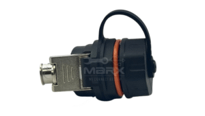 Marx - Made Of Nylon PA66 - M23 Water Proof Tube - Built In - RJ45  Cat - 6A Keystone Jack - Orange Ring - Only For Panel Wall Mount Use