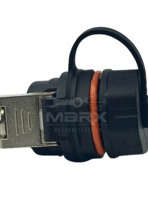 Marx - Made Of Nylon PA66 - M23 Water Proof Tube - Built In - RJ45  Cat - 6A Keystone Jack - Orange Ring - Only For Panel Wall Mount Use