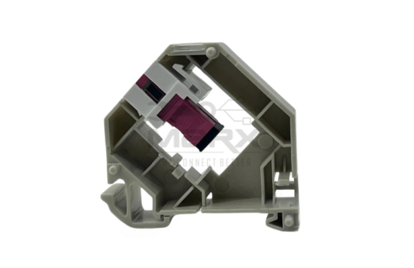 Din Rail Mount Box 35mm With Short Wing LC Coupler - OM4 Mode - Duplex - Purple