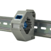 Din Rail Mount Box 35mm With Short Wing SC Coupler - Single  Mode - Simplex - Blue