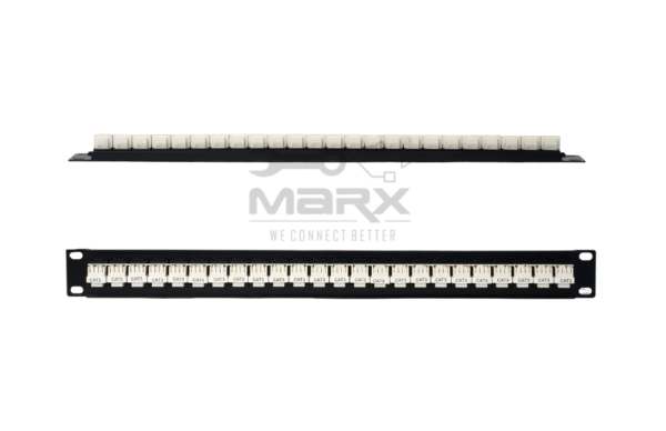 ME-C3L-24P-1.png 24Port Cat - 3 Loaded Patch Panel - 90°