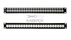 ME-C3L-24P-2.png 24Port Cat - 3 Loaded Patch Panel - 90°