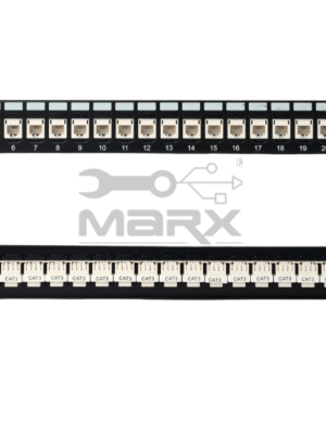 ME-C3L-24P-2.png 24Port Cat - 3 Loaded Patch Panel - 90°