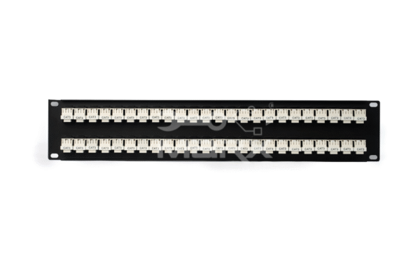 ME-C3L-48P-2U-1.png 2U - 48Port Cat - 3 loaded Patch Panel - 90°