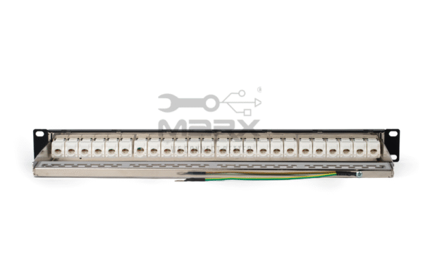 ME-C6ALU-24PCM-2.png 24Port Cat - 6a - UTP Loaded Patch Panel - 180° with Cable Manager