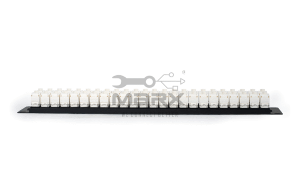 ME-C6ALU-24PCM-3.png 24Port Cat - 6a - UTP Loaded Patch Panel - 180° with Cable Manager