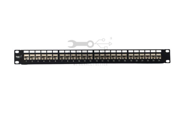 ME-C8LS-24P-1-1.png 24Port Cat - 8 - STP Loaded Patch Panel - 180°