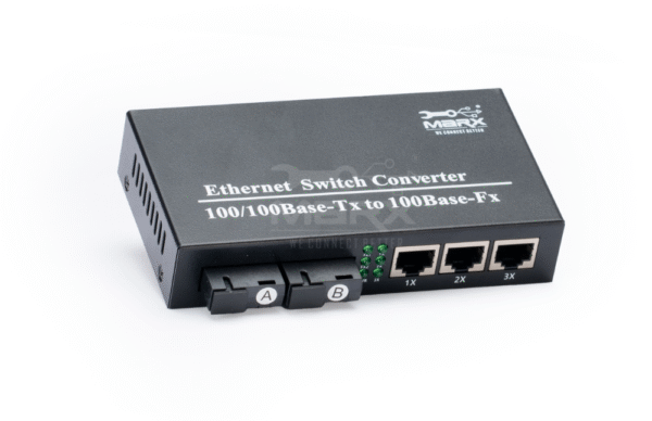 MF-MC-2F_3E-2.png 100Mbps - 2*SC + 3*RJ45 - SM single fiber - 25KM