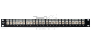 Untitled-design-4-1.png 24Port Cat - 5e Loaded Patch Panel - 180° with Cable Manager