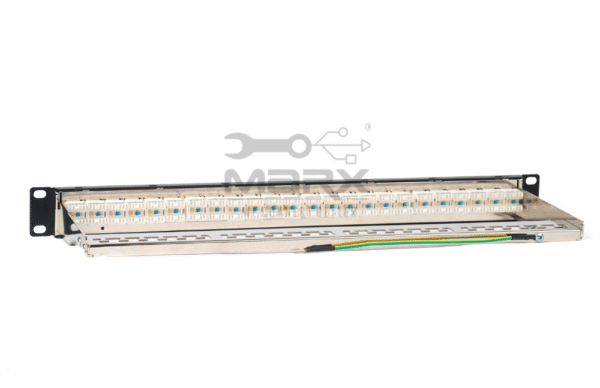 Untitled-design-5-2.png 24Port Cat - 5e Loaded Patch Panel - 180° with Cable Manager